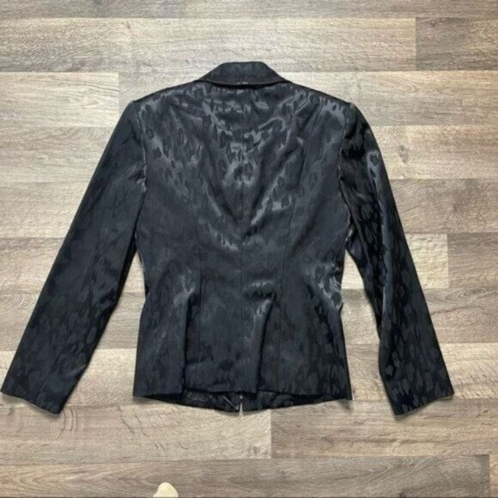 Dana Buchman Petites Black Leopard Print Blazer Size 4 - Picture 10 of 13